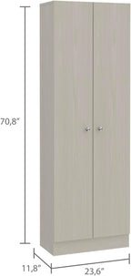 Multistorage Pantry Cabinet, Five Shelves, Double Door, Beige