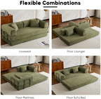 78" Convertible Floor Sofa Bed, Couches for Living Room, Green