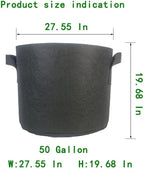WEIFENG 3-Pack 50 Gallon Grow Bags Outdoor Plant Pots with Handles Potato Grow Bags