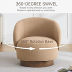 KISLOT Swivel Barrel Accent Chair, Boucle Fabric, Sand, 2-Pack | Modern Style, Upholstered, for Living Room/Bedroom/Waiting Room