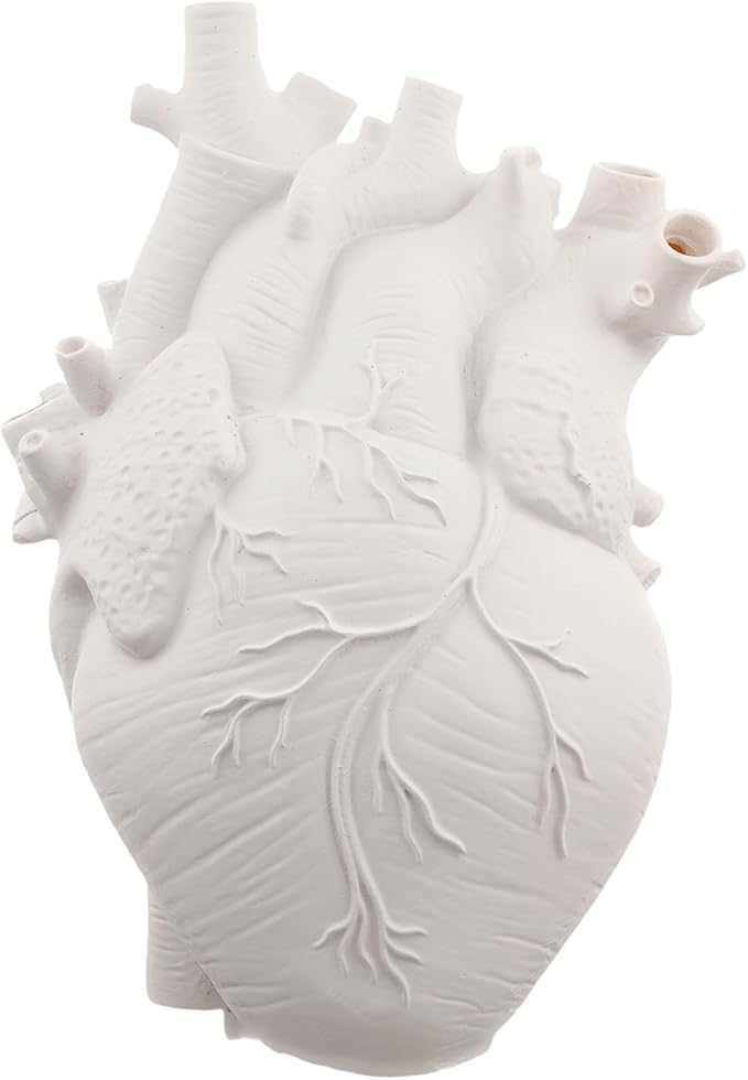 Heart Shaped Resin Vase - Anatomical Human Heart Flower Pot Planter, Nordic Modern Desktop Decor for Farmhouse Living Room, Bedroom, Valentine's Day Gift Home Decoration