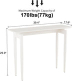 AQIMUELE Wood Console Table White Entryway Table, Thin Console Table, Sofa Tables for Living Room (39.4'')
