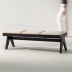 Modern Retro Wooden Upholstered Dining Table Cloakroom Shoe-Changing Stool Bedroom Bed-end Entryway(Medium)