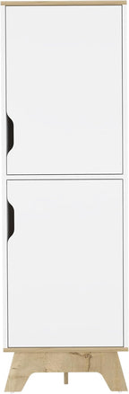 British Single Kitchen Pantry, Four Storage Shelves, Double Doors Cabinets