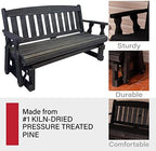 Amish Casual Heavy Duty 800 Lb Mission Pressure Treated Porch Glider (4 Foot, Semi-Solid Black Stain)