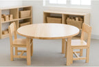 Constructive Playthings Deluxe Solid Hardwood Round Table and Chairs | For Classroom/Playroom/Daycare, Ideal for Kindergarten Through 3rd Grade, 36 x 21 Inch Round