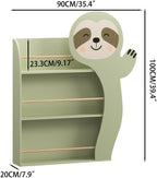 Kids Table and Chair Set with 2 Cute Sloth Chairs, Wooden Toddler Activity Table, Cute Animal Design Play & Study Set for Playroom (Sage Green)