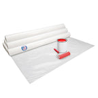 Plastic Sheeting 4 mil, 6' x 50' (300 sq.ft.), Pack of 6 - Thick Semi-Clear Plastic Sheeting for Construction, Painting, Drop Cloth, Slide&Slip - Heavy Duty LDPE Film Roll by IDL Packaging