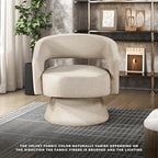 Lexicon Swivel Accent Chair, Modern Velvet Round Barrel Chair, Taupe | Swivel Chair with Open Back, Plush Foam Cushions, Metal Swivel Base for Living Room/Bedroom/Office/Small Spaces