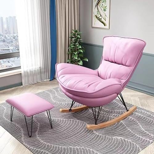 Rocking Chair with High Rest and Footstool, Reclining Glider Chair for Living Room Bedroom, 330lbs Capacity