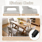ClinQ Wooden Dining Chairs Set of 6, Modern Fabric Upholstered Kitchen Chairs Dining Chair, Mid Century Modern Chair for Kitchen Dining Room, Farmhouse Kitchen Chairs, Light Gray-Walnut Legs