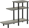 Pemberly Row 3-Tier Sofa Side Table, Engineered Wood, French Oak Gray/Black Finish, 31.5" W x 11.61" D x 25.63" H, Modern Style, Open Shelf Design, Sturdy Compact End Table for Living Room or Bedroom