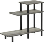 Pemberly Row 3-Tier Sofa Side Table, Engineered Wood, French Oak Gray/Black Finish, 31.5" W x 11.61" D x 25.63" H, Modern Style, Open Shelf Design, Sturdy Compact End Table for Living Room or Bedroom