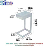 Acrylic Side Table with Integrated Base, Iridescent End Table, C-Shape Nightstand, Rainbow Coffee Table for Living Room, Bedroom