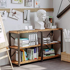IRONCK Console Table, 3-Tier 55 in Entryway Table, Vintage Brown | Engineered wood shelves, 300 lb shelf. P2 MDF, X-bracing, adjustable feet. Anti-tip kit for entryways or living rooms.