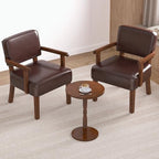 FAGAGA Accent Chairs Set of 2, 2 Solid Wood Armchairs with Table