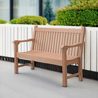 Psilvam 2-Person Outdoor Bench with 700 Lbs Weight Capacity, Teak