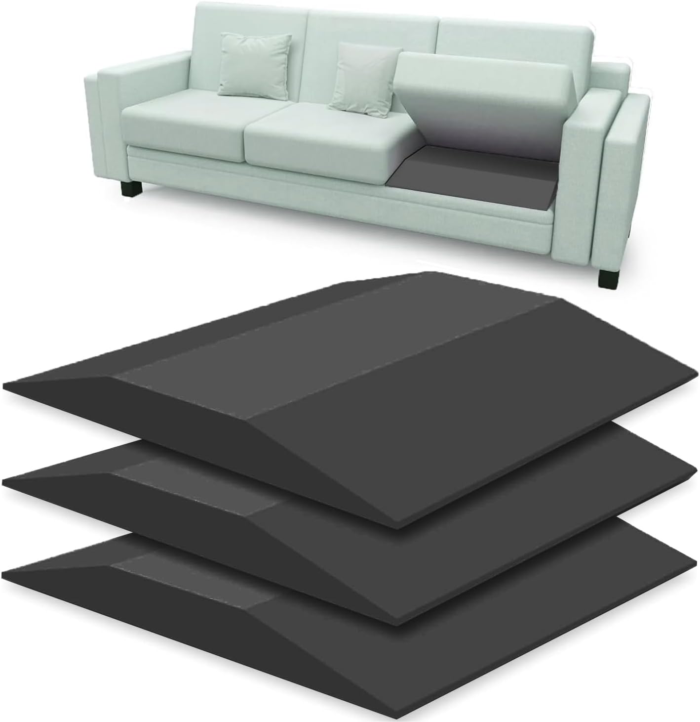 Sofa Couch Cushion Support, Black, Set of 3 | Sagging Sofas Repair