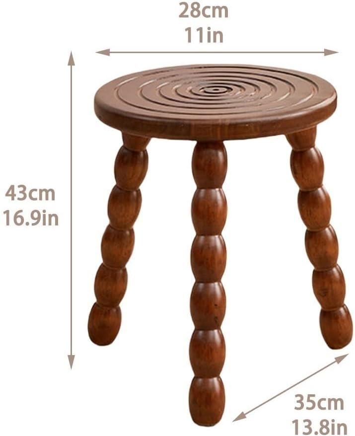 Solid Wood Side Table, Modern Round End Table, Simple Bedside Table, Bed Side Tables, Coffee Table, Sofa Table, Accent Table for Living Room, Bedroom(Brown)