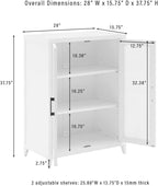 Crosley Furniture Milo Stackable Pantry Storage Cabinet with Shelves, Kitchen, Dining, or Laundry Room, White