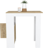 Kitchen Island with 1-Door Cabinet and Side Shelves | Push-to-open cabinet with three side storage shelves