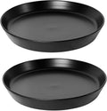 2 Pack Ceramic Plant Saucer 4 Inch, Heavy Duty Plant Pot Tray for Indoor & Outdoor, Glazed Ceramic Plant Drip Trays
