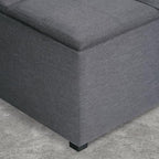 SIMPLIHOME Avalon Wide Contemporary Square Coffee Table Storage Ottoman, Flint Grey,