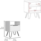 Nightstand, Single Drawer, Hairpin Legs,for Small Spaces