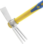 2 PCS Garden Hoe Tools, Stainless Steel Cultivator Hand Tiller and Hand Pick Axe with Fiberglass Handle, Pick Mattock Hoe for Planting Digging Weeding Gardening