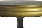 Carolina Chair & Table Pearson Round Accent Table - Elegant Aluminium Frame and Top, Hand Forged Pedestal Base Bedside Furniture - Contemporary Side Table for Dining, Working (Antique Brass)