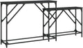 Nesting Console Tables 2 Pack Black Engineered Wood | Metal Frame, Industrial Style, Space Saving, Versatile for Living Room or Hallway
