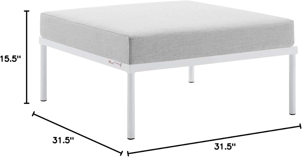 Modway Harmony Sunbrella® Outdoor Patio Aluminum Ottoman in Gray Gray