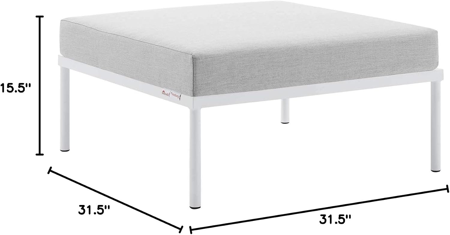 Modway Harmony Sunbrella® Outdoor Patio Aluminum Ottoman in Gray Gray