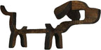 Wooden Dog-Shaped Wine Bottle Holder, Freestanding Tabletop Rack, Natural Wood, Beech Wood, Novelty Animal Style
