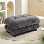 Upholstered Ottoman Footstool with Cushion for Sectional Sofa Couch 300lbs for Living Room,Chenille Fabric(Grey)