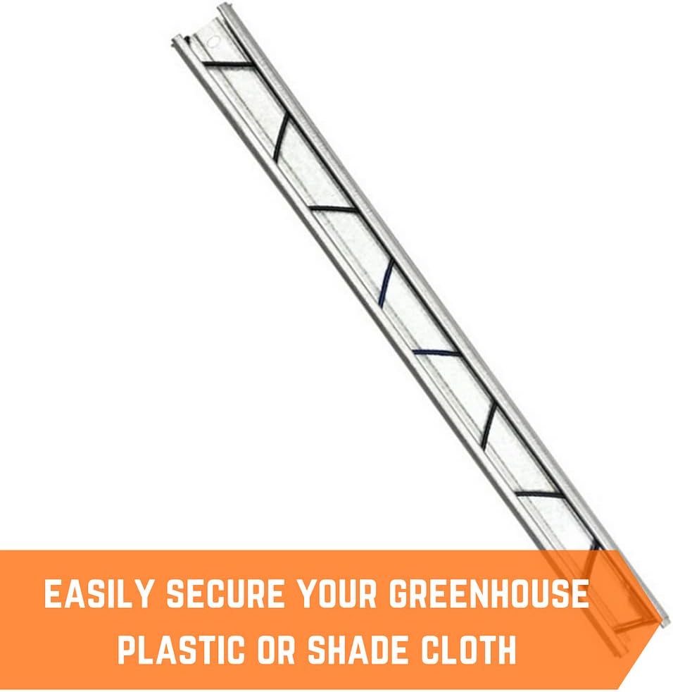 Farm Plastic Supply - Spring Wire & Lock Channel - (10 Pack) - Steel 6.5 ft Spring Lock Track & U-Channel Bundle for Greenhouse Plastic Polyethylene Film or Shade Cloth