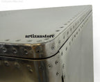 ARTIZANSTORE Aluminium Aviator 2 Door Sideboard End Table Design Side Table Living Room Furniture Decor