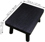ibasenice Japanese Style Rectangular Wooden Low Table and Small Wood Stool Reliable Support and Compact Design for Floor and Bedroom Use