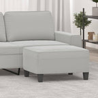Modern Microfiber Footstool Light Gray 27.6x21.7x16.1 Inches, Sturdy Plywood Frame for Living Room or Bedroom