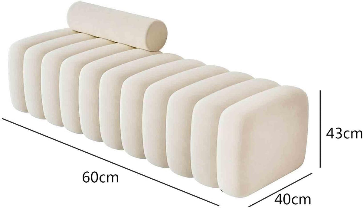 Modern Long Bench with Backrest for Changing Shoes Bedroom Bed end Walk-in Closet Rest Area Entryway(Small)