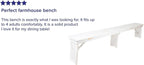 Flash Furniture Hercules Commercial Grade Farmhouse 3 Leg Bench - Solid Pine Foldable Bench with Seating for 4 - 8'x12" - Antique Rustic White