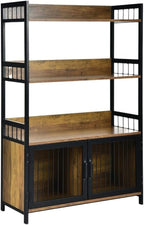 3-Layer Bread Rack Industrial Kitchen Microwave Shelf with Storage Cabinet Multifunctional Furniture (Color : A, Size : As Shown) (A As Shown)