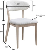 2Pcs Upholstered Wood Dining Chair, White Wash Color