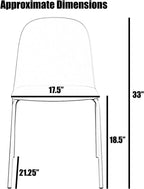 2xhome Set of 2 Modern Stackable Armless Dining Chairs | Plastic Shell Seat with Metal Legs | Indoor or Outdoor Use | Home Kitchen Patio, Brown