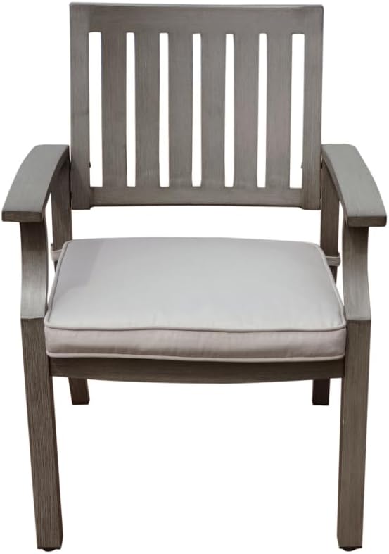 free-space Modern Courtyard Single Chair with seat Cushion, Rust-Proof Aluminum Balcony Casual Dining Chair