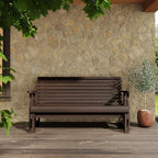 Amish Casual Heavy Duty 800 Lb Roll Back Pressure Treated Porch Glider with Cupholders (4 Foot, Cedar Stain)