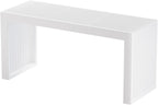 Wisuce Bamboo Dining Bench, 35 inch Entryway Indoor Kitchen Bench, White | Natural Bamboo, 450LBS Weight Capacity, Grille Farmhouse Style, Ideal for entryways, bedrooms, outdoor settings