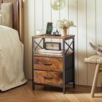 Huuger Nightstand Set of 2 with Charging Station, USB-C Port, End Tables