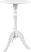 Decor Therapy Simplify Round Pedestal Accent Table, 24" x 15" x 15", White