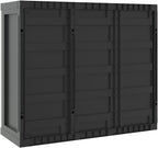 Locking Outdoor Storage Cabinet with Shelves Adjustable Shelf Modern Outdoor Storage Cabinet for Balcony Gray Black Polypropylene Medium